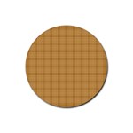 Autumn Fall Plaid Tartan 1 Rubber Coaster (Round)