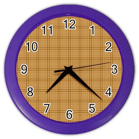 Autumn Fall Plaid Tartan 1 Color Wall Clock from ArtsNow.com Front