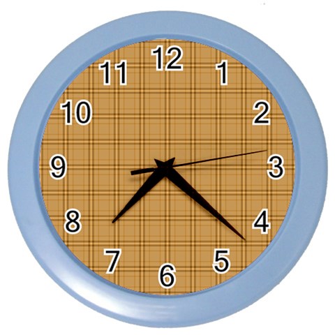 Autumn Fall Plaid Tartan 1 Color Wall Clock from ArtsNow.com Front