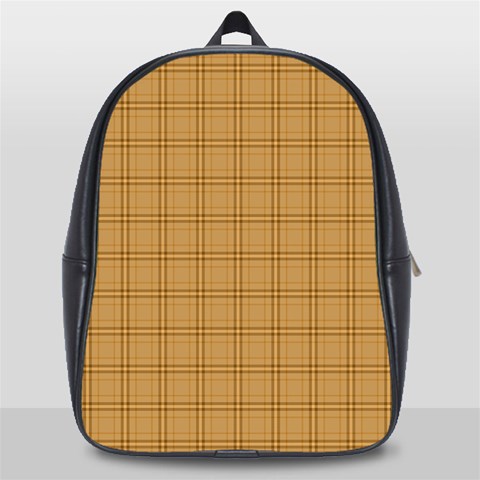 Autumn Fall Plaid Tartan 1 School Bag (Large) from ArtsNow.com Front