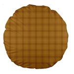 Autumn Fall Plaid Tartan 1 Large 18  Premium Round Cushions