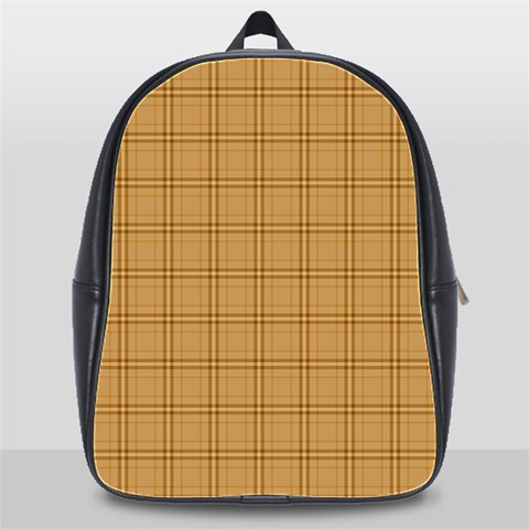 Autumn Fall Plaid Tartan 1 School Bag (XL) from ArtsNow.com Front