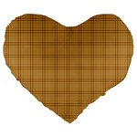 Autumn Fall Plaid Tartan 1 Large 19  Premium Heart Shape Cushions