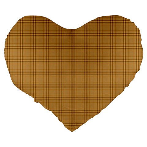 Autumn Fall Plaid Tartan 1 Large 19  Premium Heart Shape Cushions from ArtsNow.com Back