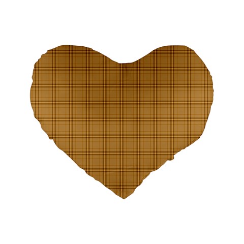 Autumn Fall Plaid Tartan 1 Standard 16  Premium Flano Heart Shape Cushions from ArtsNow.com Front