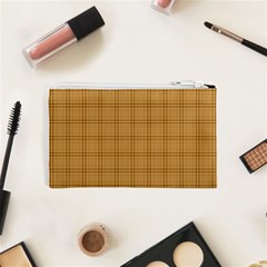 Autumn Fall Plaid Tartan 1 Cosmetic Bag (XS) from ArtsNow.com Back