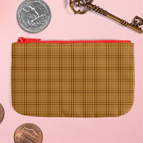 Autumn Fall Plaid Tartan 1 Large Coin Purse from ArtsNow.com Front