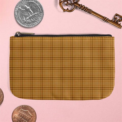 Autumn Fall Plaid Tartan 1 Large Coin Purse from ArtsNow.com Front