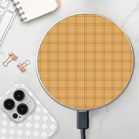 Autumn Fall Plaid Tartan 1 Wireless Fast Charger(White) from ArtsNow.com Front