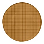 Autumn Fall Plaid Tartan 1 Round Glass Fridge Magnet (4 pack)