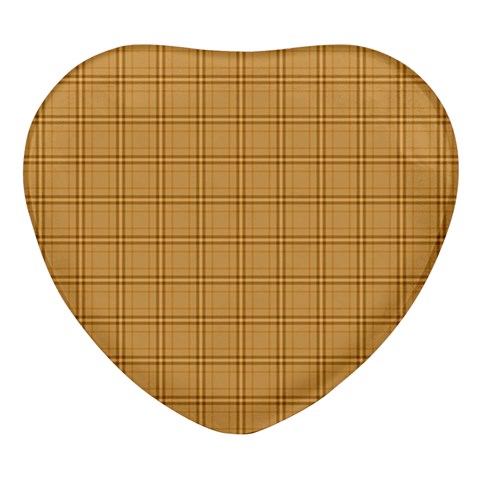 Autumn Fall Plaid Tartan 1 Heart Glass Fridge Magnet (4 pack) from ArtsNow.com Front