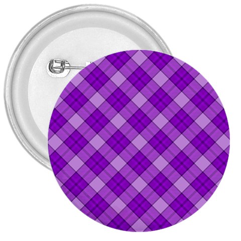 Purple Plaid Tartan 3 Diagonal (2) 3  Buttons from ArtsNow.com Front