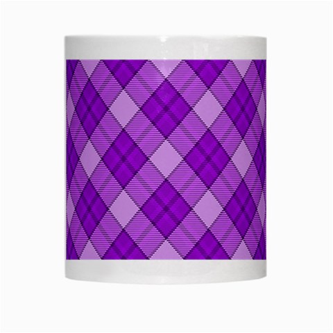 Purple Plaid Tartan 3 Diagonal (2) White Mug from ArtsNow.com Center