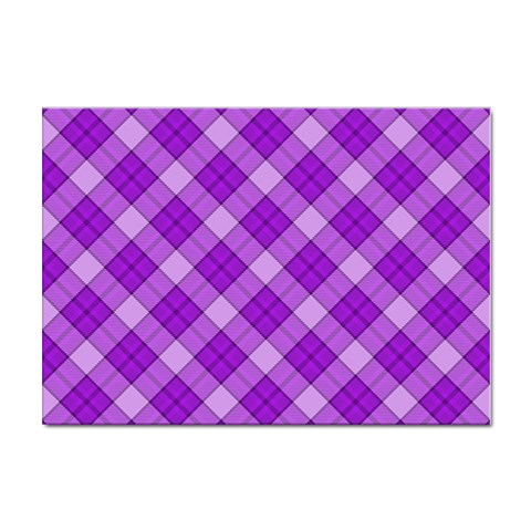 Purple Plaid Tartan 3 Diagonal (2) Sticker A4 (100 pack) from ArtsNow.com Front