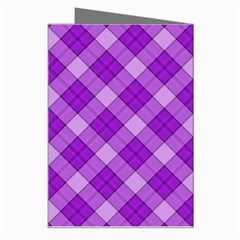 Purple Plaid Tartan 3 Diagonal (2) Greeting Card from ArtsNow.com Right