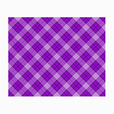 Purple Plaid Tartan 3 Diagonal (2) Small Glasses Cloth (2 Sides) from ArtsNow.com Front