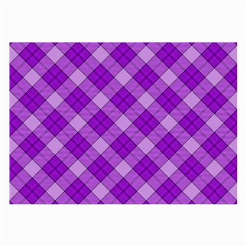 Purple Plaid Tartan 3 Diagonal (2) Large Glasses Cloth (2 Sides) from ArtsNow.com Front