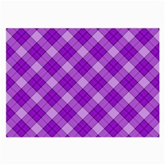 Purple Plaid Tartan 3 Diagonal (2) Large Glasses Cloth (2 Sides) from ArtsNow.com Front