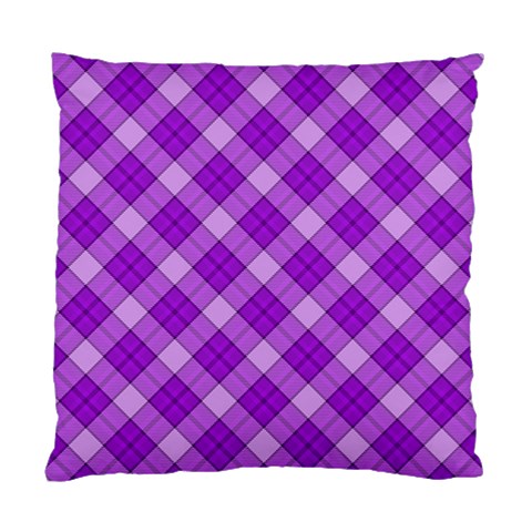 Purple Plaid Tartan 3 Diagonal (2) Standard Cushion Case (Two Sides) from ArtsNow.com Back