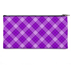 Purple Plaid Tartan 3 Diagonal (2) Pencil Cases from ArtsNow.com Back