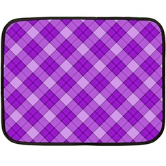 Purple Plaid Tartan 3 Diagonal (2) Two Sides Fleece Blanket (Mini) from ArtsNow.com 35 x27  Blanket Front