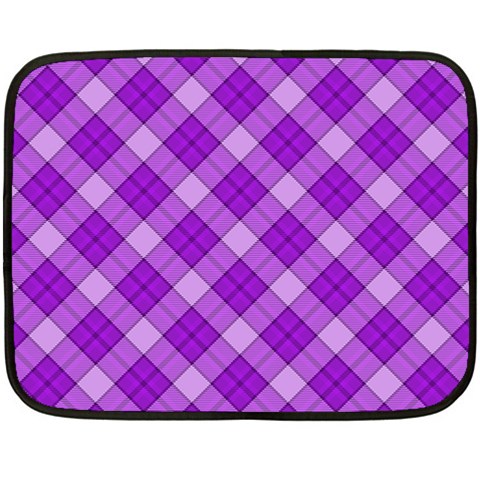 Purple Plaid Tartan 3 Diagonal (2) Two Sides Fleece Blanket (Mini) from ArtsNow.com 35 x27  Blanket Back