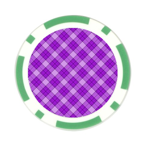 Purple Plaid Tartan 3 Diagonal (2) Poker Chip Card Guard (10 pack) from ArtsNow.com Front