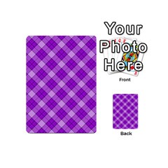 Purple Plaid Tartan 3 Diagonal (2) Playing Cards 54 Designs (Mini) from ArtsNow.com Back