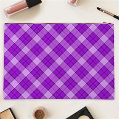 Purple Plaid Tartan 3 Diagonal (2) Cosmetic Bag (XXL) from ArtsNow.com Back