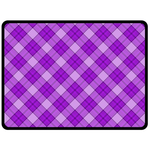 Purple Plaid Tartan 3 Diagonal (2) Two Sides Fleece Blanket (Large) from ArtsNow.com 80 x60  Blanket Front