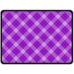 Purple Plaid Tartan 3 Diagonal (2) Two Sides Fleece Blanket (Large) from ArtsNow.com 80 x60  Blanket Front