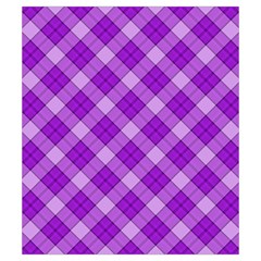 Purple Plaid Tartan 3 Diagonal (2) Drawstring Pouch (Small) from ArtsNow.com Front