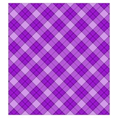 Purple Plaid Tartan 3 Diagonal (2) Drawstring Pouch (Large) from ArtsNow.com Front