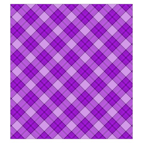 Purple Plaid Tartan 3 Diagonal (2) Drawstring Pouch (Large) from ArtsNow.com Back