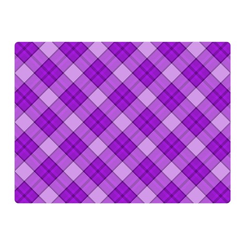 Purple Plaid Tartan 3 Diagonal (2) Two Sides Premium Plush Fleece Blanket (Mini) from ArtsNow.com 35 x27  Blanket Front