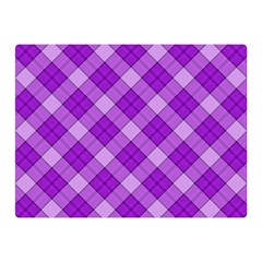 Purple Plaid Tartan 3 Diagonal (2) Two Sides Premium Plush Fleece Blanket (Mini) from ArtsNow.com 35 x27  Blanket Back