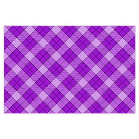 Purple Plaid Tartan 3 Diagonal (2) 16 x24  Lumbar Throw Cushion Case (Two Sides) from ArtsNow.com Back