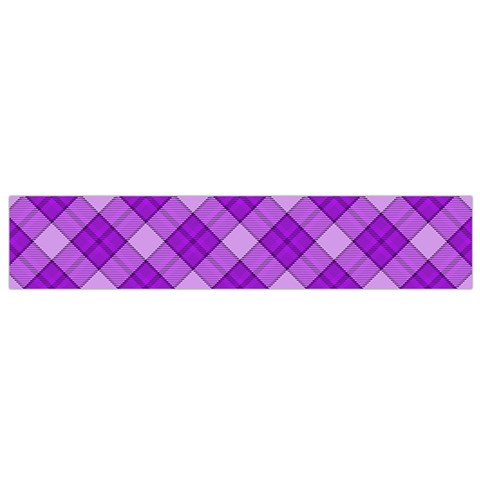 Purple Plaid Tartan 3 Diagonal (2) Small Premium Plush Fleece Scarf from ArtsNow.com Back