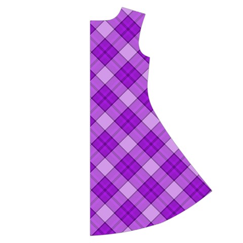 Purple Plaid Tartan 3 Diagonal (2) Short Sleeve V Back Right