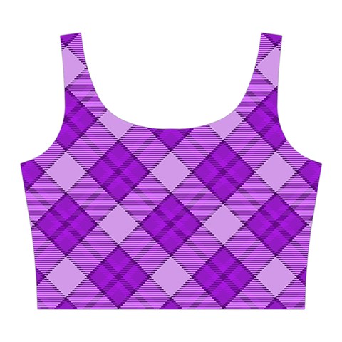 Purple Plaid Tartan 3 Diagonal (2) Midi Sleeveless Dress from ArtsNow.com Top Back