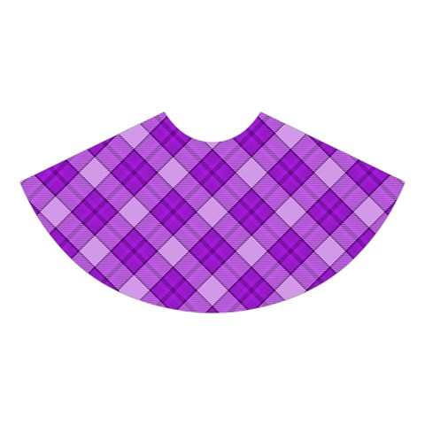 Purple Plaid Tartan 3 Diagonal (2) Midi Sleeveless Dress from ArtsNow.com Skirt Front