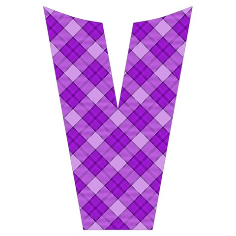 Purple Plaid Tartan 3 Diagonal (2) Short Sleeve Long Pants Satin Pajamas Set from ArtsNow.com Placket