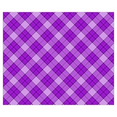 Purple Plaid Tartan 3 Diagonal (2) Zipper Medium Tote Bag from ArtsNow.com Back