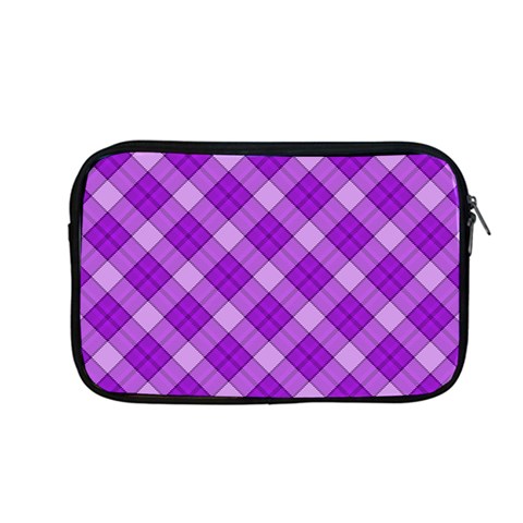 Purple Plaid Tartan 3 Diagonal (2) Apple MacBook Pro 13  Zipper Case from ArtsNow.com Front