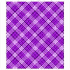 Purple Plaid Tartan 3 Diagonal (2) Kids  Hooded Rain Ponchos from ArtsNow.com Hood Right