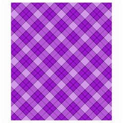 Purple Plaid Tartan 3 Diagonal (2) Kids  Hooded Rain Ponchos from ArtsNow.com Hood Left