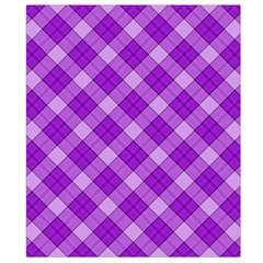 Purple Plaid Tartan 3 Diagonal (2) Waist Pouch (Large) from ArtsNow.com Back Strap