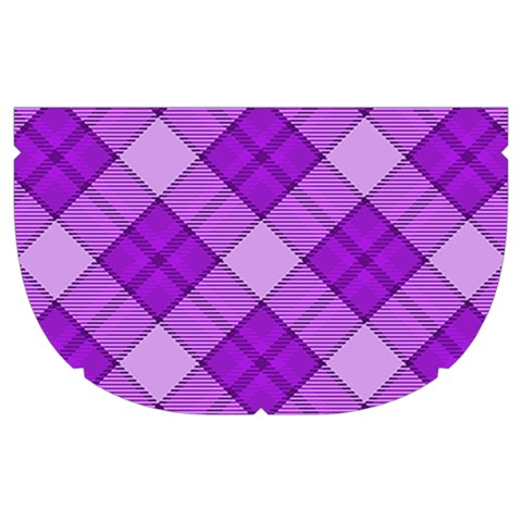 Purple Plaid Tartan 3 Diagonal (2) Make Up Case (Medium) from ArtsNow.com Side Left