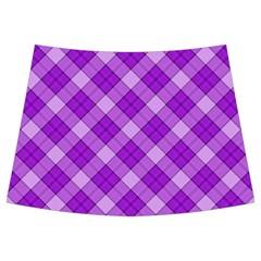 Purple Plaid Tartan 3 Diagonal (2) Kids  Midi Sailor Dress from ArtsNow.com Front Skirt