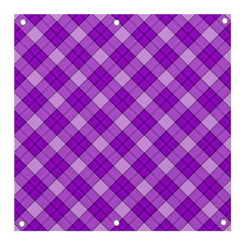 Purple Plaid Tartan 3 Diagonal (2) Banner and Sign 3  x 3  from ArtsNow.com Front